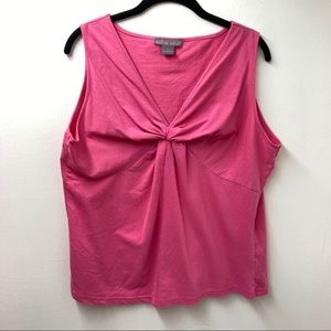 Willow Wear Pink Wrap Sleeveless V Neck Top L